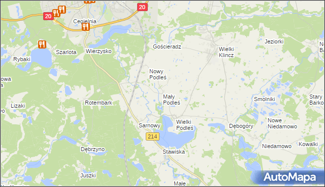 mapa Mały Podleś, Mały Podleś na mapie Targeo