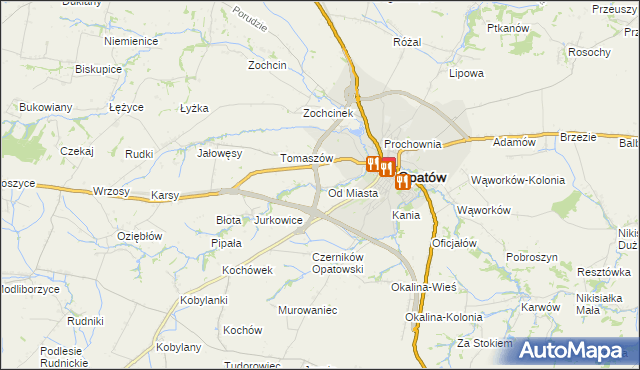 mapa Marcinkowice gmina Opatów, Marcinkowice gmina Opatów na mapie Targeo