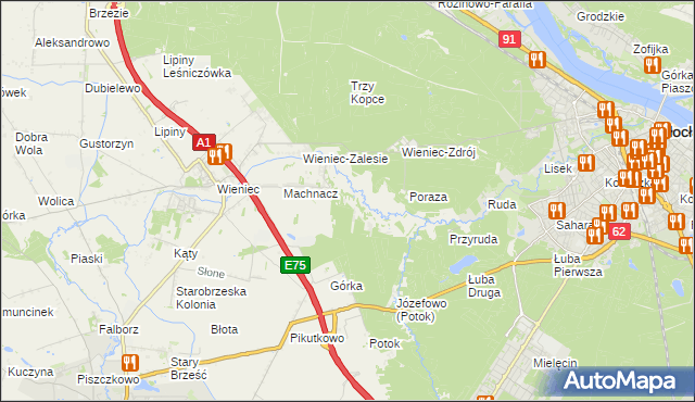 mapa Marianki gmina Brześć Kujawski, Marianki gmina Brześć Kujawski na mapie Targeo