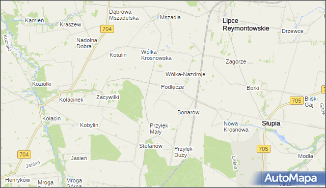 mapa Marianów gmina Słupia, Marianów gmina Słupia na mapie Targeo