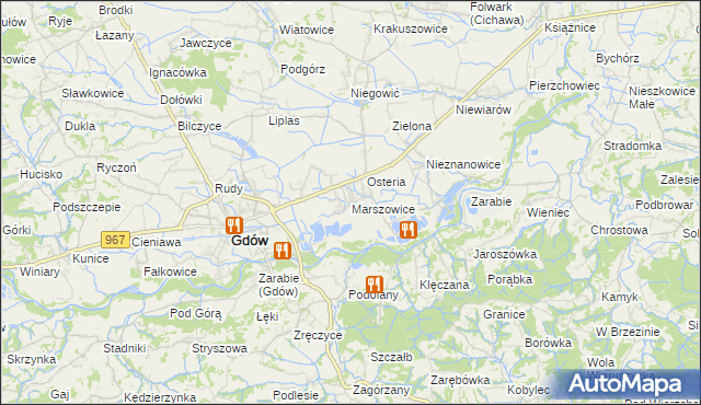 mapa Marszowice gmina Gdów, Marszowice gmina Gdów na mapie Targeo