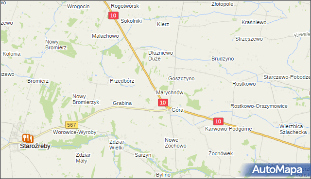 mapa Marychnów, Marychnów na mapie Targeo