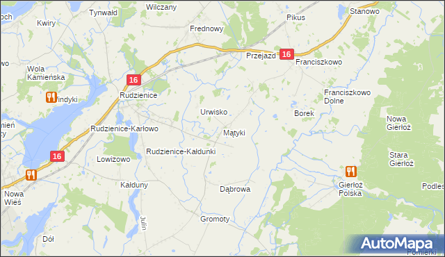 mapa Mątyki, Mątyki na mapie Targeo