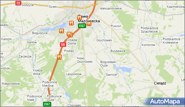 mapa Matyldów gmina Rawa Mazowiecka, Matyldów gmina Rawa Mazowiecka na mapie Targeo
