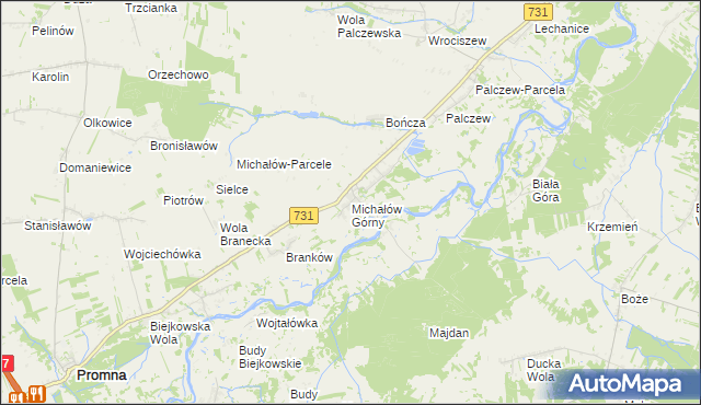 mapa Michałów Górny, Michałów Górny na mapie Targeo