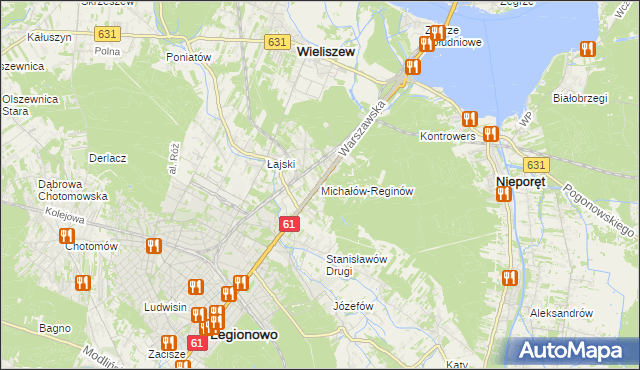 mapa Michałów-Reginów, Michałów-Reginów na mapie Targeo