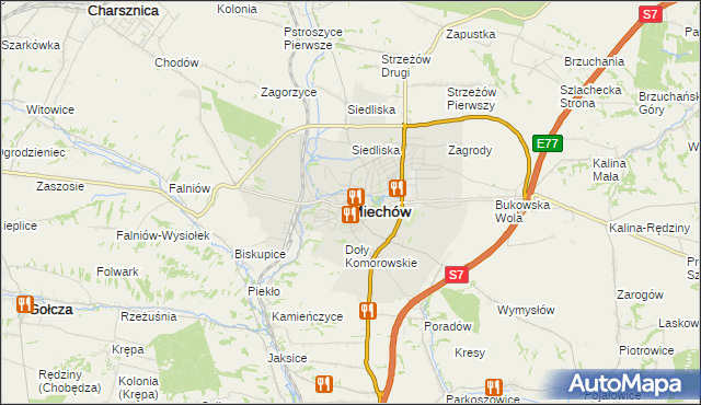 mapa Miechów, Miechów na mapie Targeo