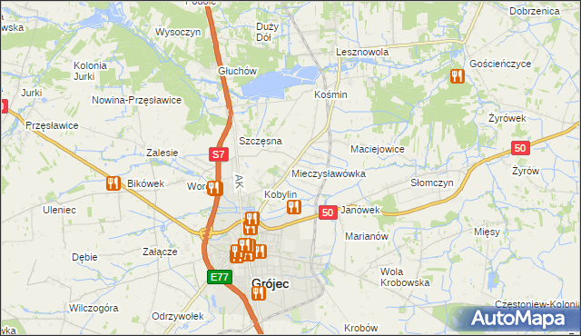 mapa Mieczysławówka, Mieczysławówka na mapie Targeo