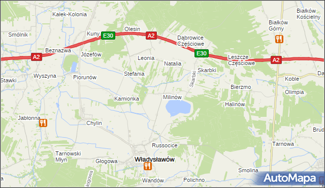 mapa Milinów, Milinów na mapie Targeo