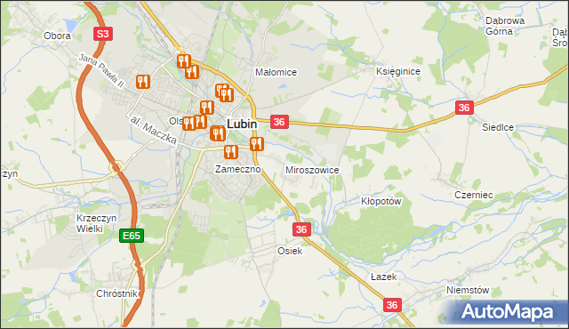 mapa Miroszowice, Miroszowice na mapie Targeo