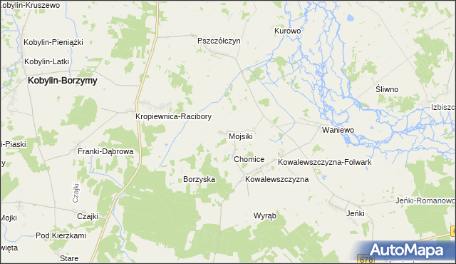 mapa Mojsiki, Mojsiki na mapie Targeo