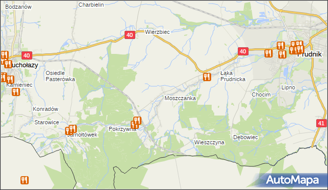 mapa Moszczanka gmina Prudnik, Moszczanka gmina Prudnik na mapie Targeo