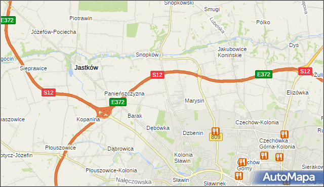 mapa Natalin gmina Jastków, Natalin gmina Jastków na mapie Targeo