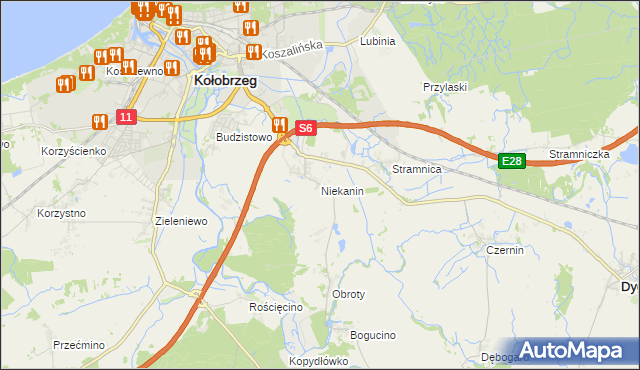 mapa Niekanin, Niekanin na mapie Targeo