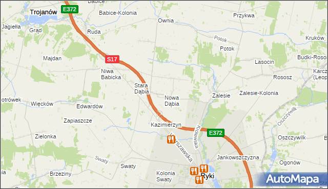 mapa Nowa Dąbia, Nowa Dąbia na mapie Targeo