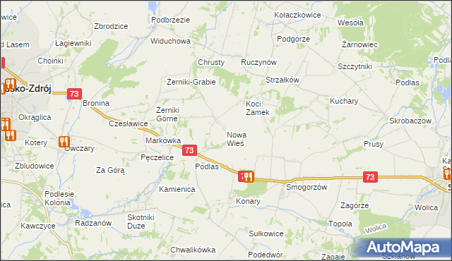 mapa Nowa Wieś gmina Busko-Zdrój, Nowa Wieś gmina Busko-Zdrój na mapie Targeo
