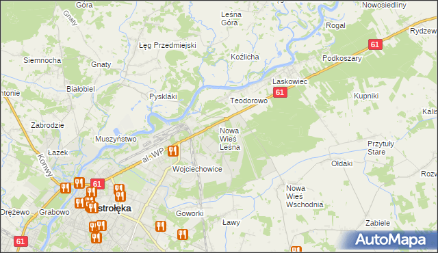 mapa Nowa Wieś Leśna, Nowa Wieś Leśna na mapie Targeo