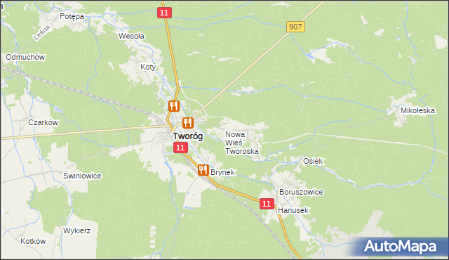 mapa Nowa Wieś Tworoska, Nowa Wieś Tworoska na mapie Targeo