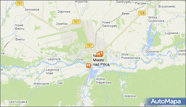 mapa Nowe Miasto nad Pilicą, Nowe Miasto nad Pilicą na mapie Targeo