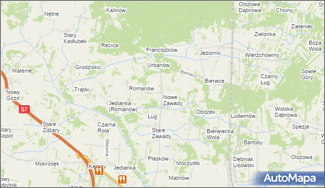 mapa Nowe Zawady, Nowe Zawady na mapie Targeo