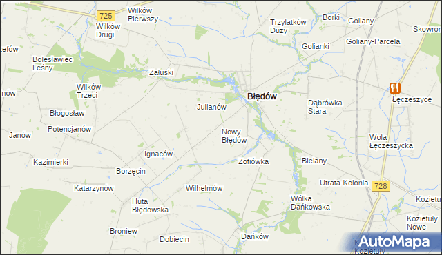 mapa Nowy Błędów, Nowy Błędów na mapie Targeo