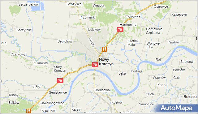 mapa Nowy Korczyn, Nowy Korczyn na mapie Targeo