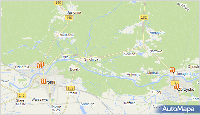 mapa Nowy Kraków gmina Wronki, Nowy Kraków gmina Wronki na mapie Targeo