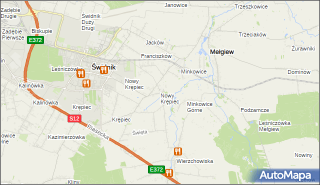 mapa Nowy Krępiec, Nowy Krępiec na mapie Targeo