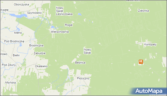 mapa Nowy Świat gmina Górzno, Nowy Świat gmina Górzno na mapie Targeo