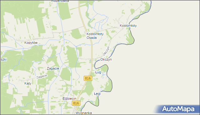 mapa Okczyn, Okczyn na mapie Targeo