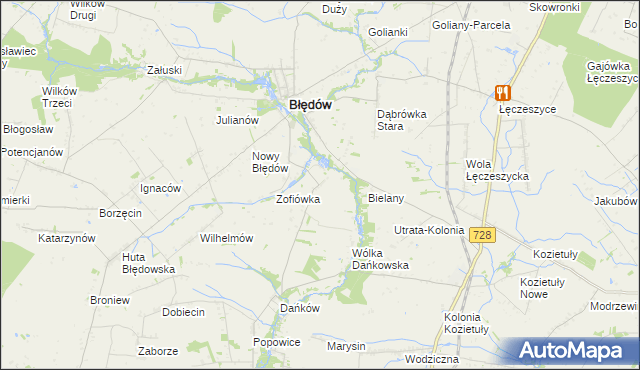 mapa Oleśnik gmina Błędów, Oleśnik gmina Błędów na mapie Targeo