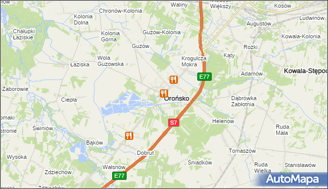 mapa Orońsko, Orońsko na mapie Targeo