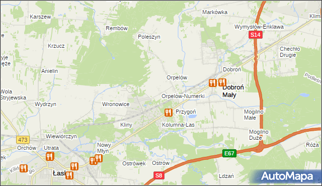 mapa Orpelów-Numerki, Orpelów-Numerki na mapie Targeo