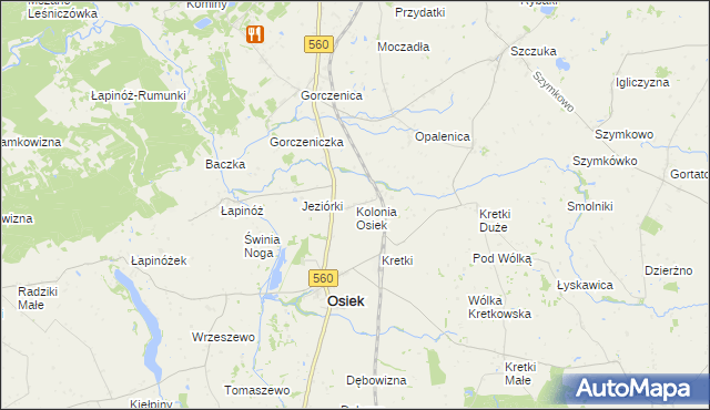 mapa Osiek-Kolonia, Osiek-Kolonia na mapie Targeo