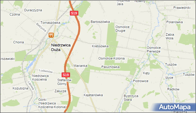 mapa Osmolice-Kolonia, Osmolice-Kolonia na mapie Targeo
