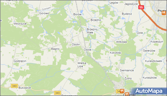 mapa Osola, Osola na mapie Targeo