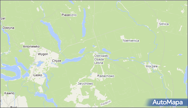 mapa Ostrowiec Osada Leśna, Ostrowiec Osada Leśna na mapie Targeo