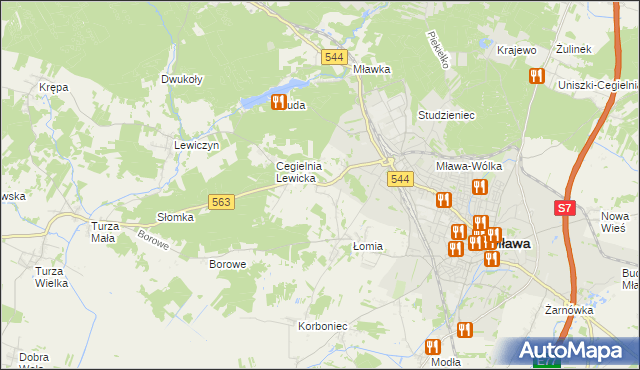mapa Parcele Łomskie, Parcele Łomskie na mapie Targeo