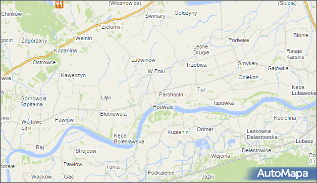 mapa Parchocin, Parchocin na mapie Targeo