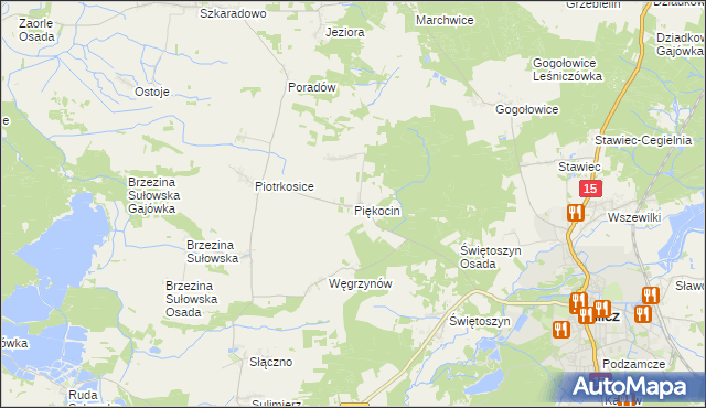 mapa Piękocin, Piękocin na mapie Targeo