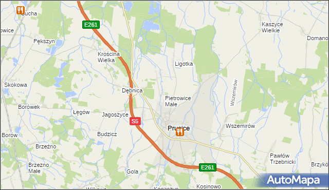 mapa Pietrowice Małe, Pietrowice Małe na mapie Targeo