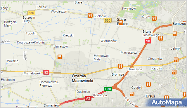 mapa Piotrkówek Mały, Piotrkówek Mały na mapie Targeo