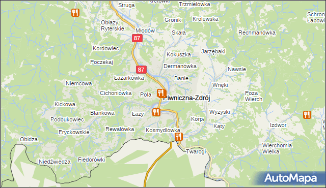 mapa Piwniczna-Zdrój, Piwniczna-Zdrój na mapie Targeo