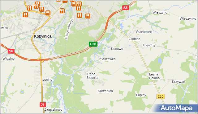 mapa Płaszewko, Płaszewko na mapie Targeo