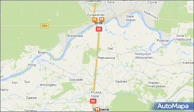 mapa Płatkownica, Płatkownica na mapie Targeo