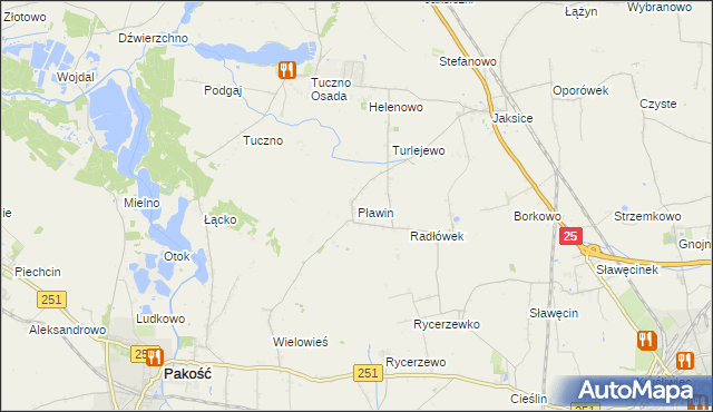 mapa Pławin gmina Inowrocław, Pławin gmina Inowrocław na mapie Targeo