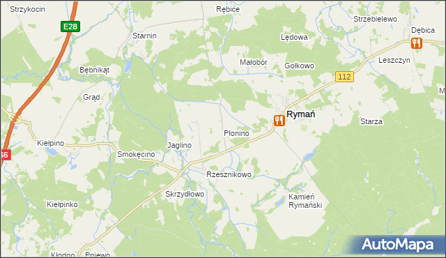 mapa Płonino, Płonino na mapie Targeo