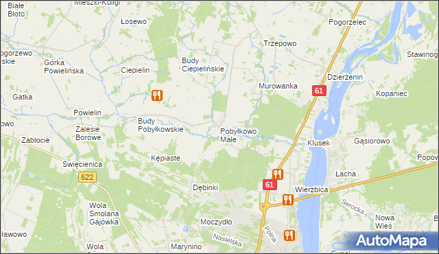 mapa Pobyłkowo Małe, Pobyłkowo Małe na mapie Targeo
