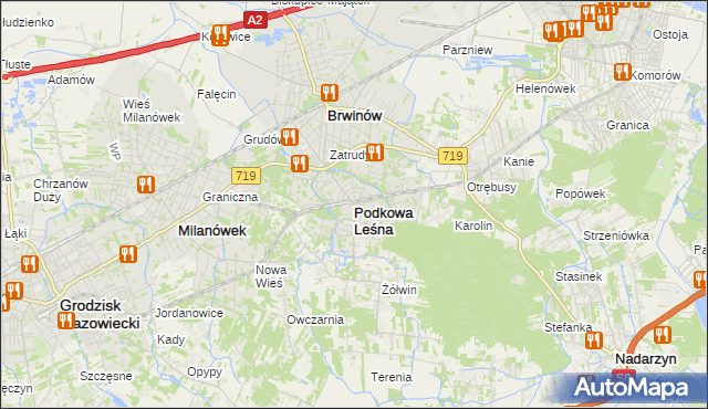 mapa Podkowa Leśna, Podkowa Leśna na mapie Targeo