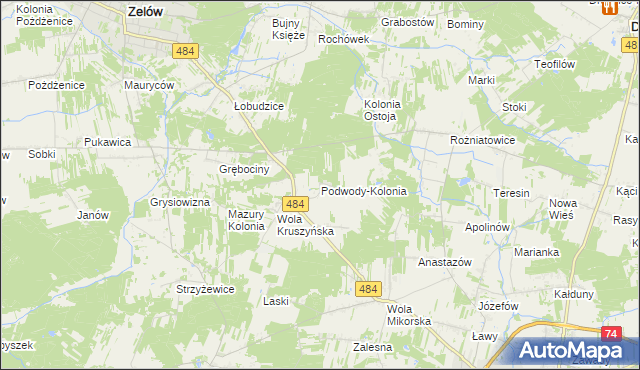 mapa Podwody-Kolonia, Podwody-Kolonia na mapie Targeo